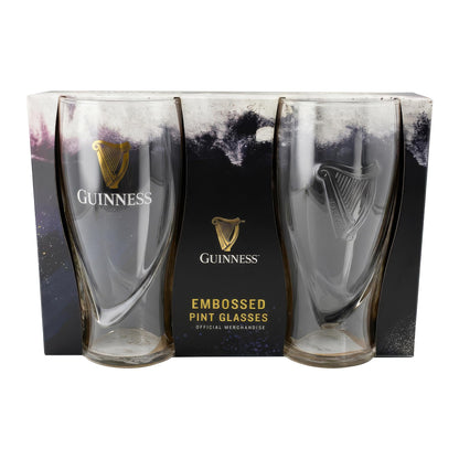 Guinness 2pc Embossed Pint Glass Set