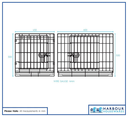 2 Door Metal Dog Crate with Removable Tray - Small