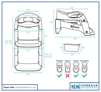 Adjustable 2-in-1 Potty Training Toilet Seat - White