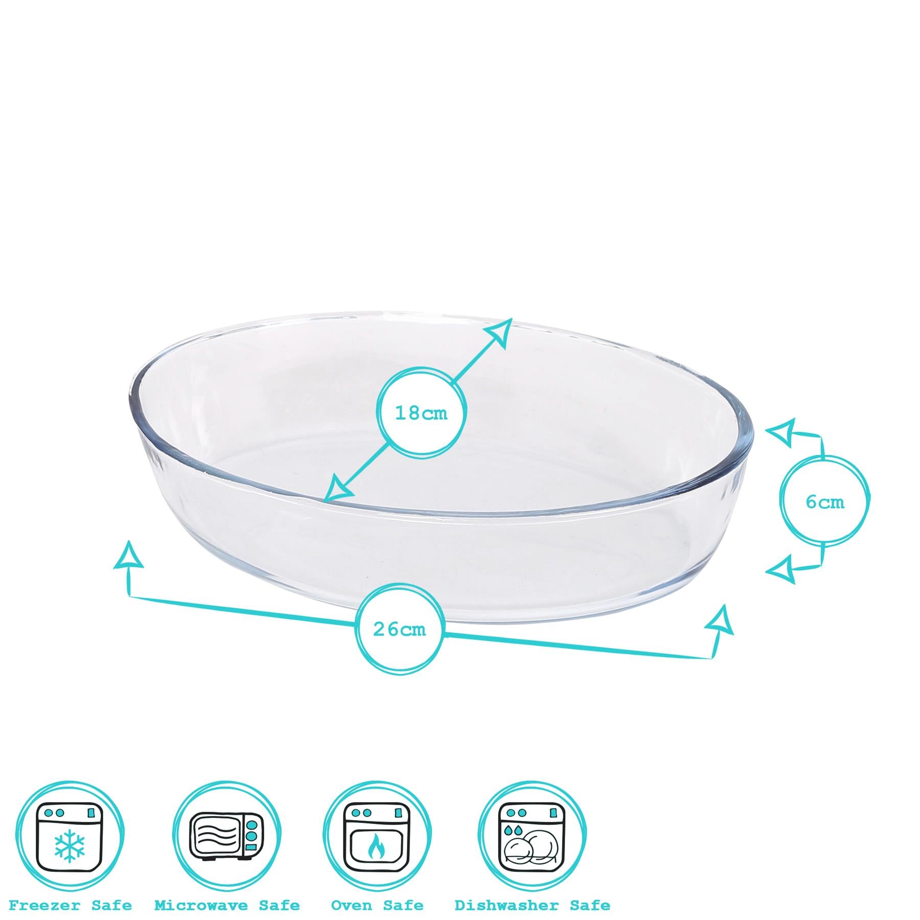 Oval Glass Oven Dish - 26cm x 18cm