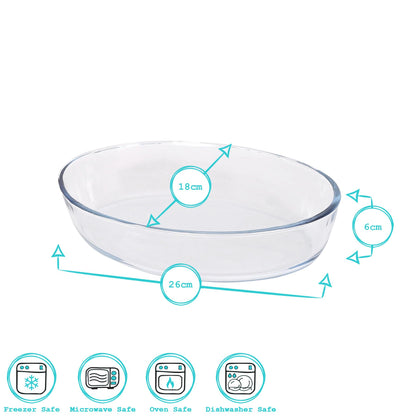 Oval Glass Oven Dish - 26cm x 18cm