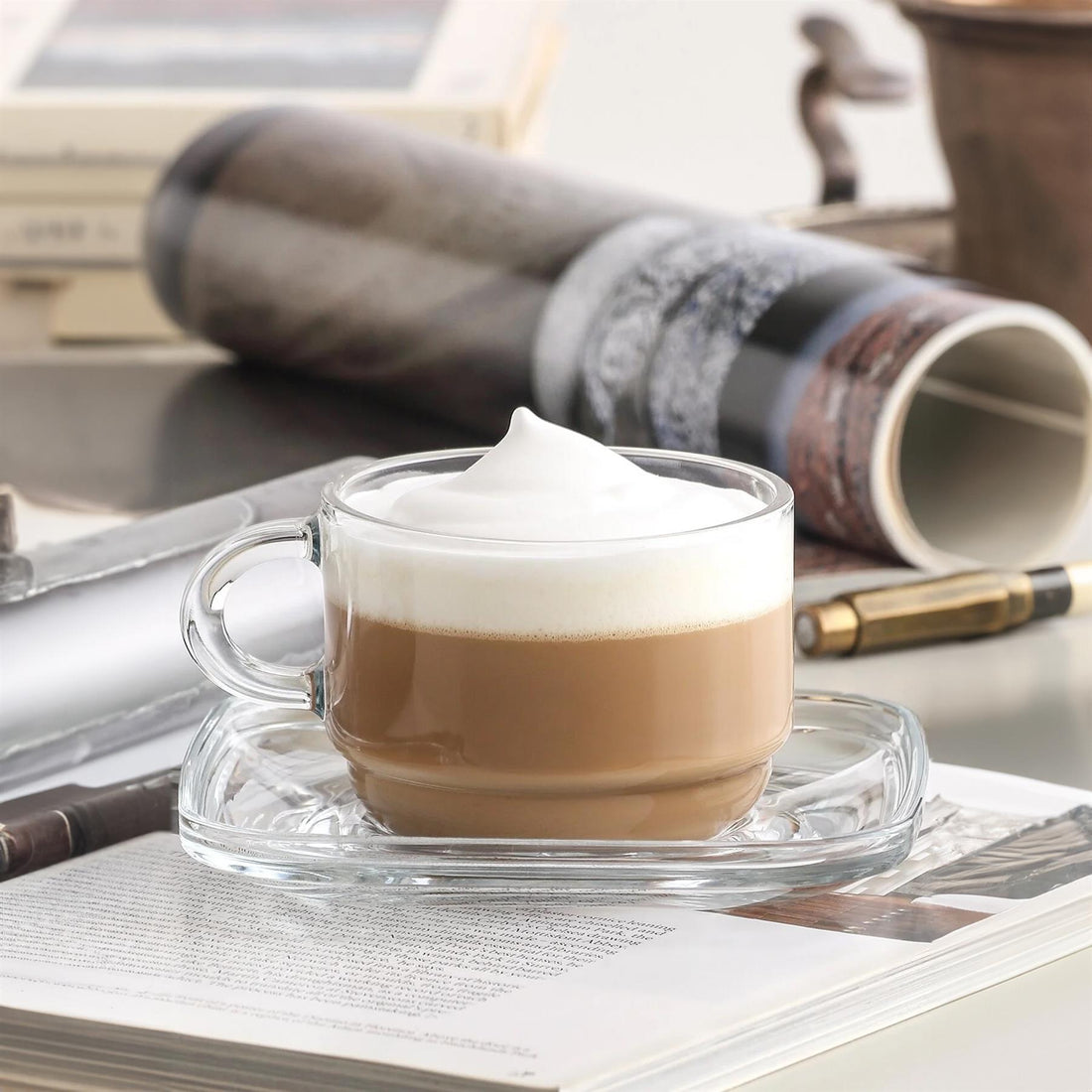 16.5cm Cozy Glass Cappuccino Saucer