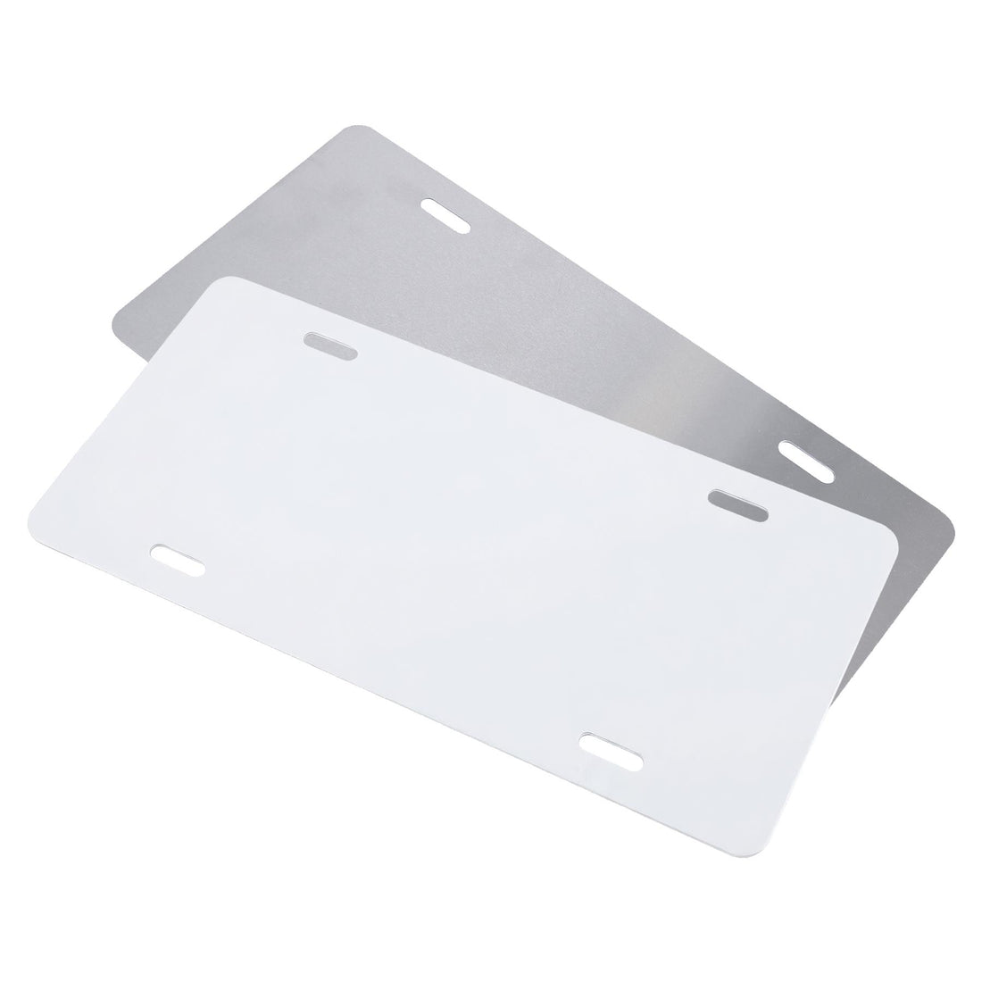 Rectangular Aluminium Blank License Plate - 30.5 x 15cm - White