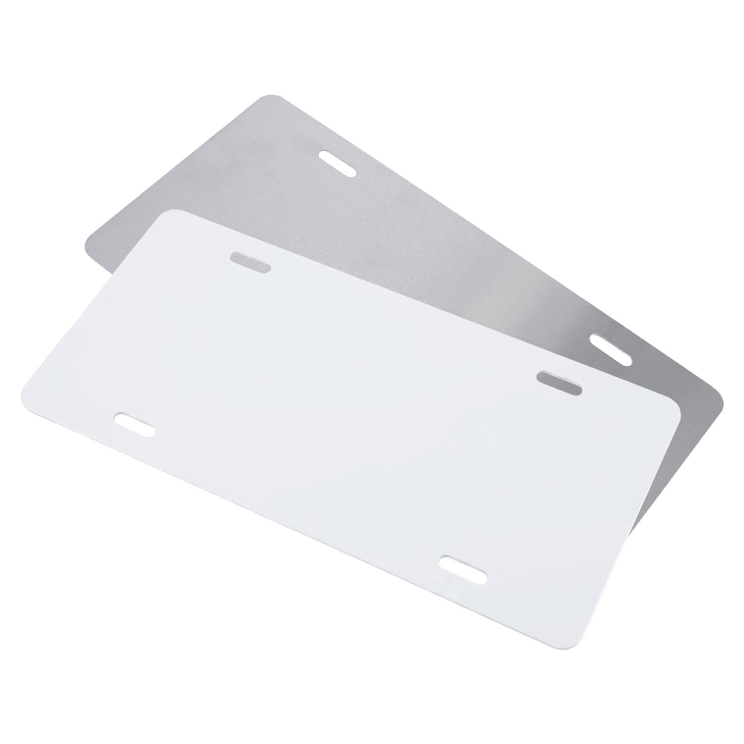 Rectangular Aluminium Blank License Plate - 30.5 x 15cm - White