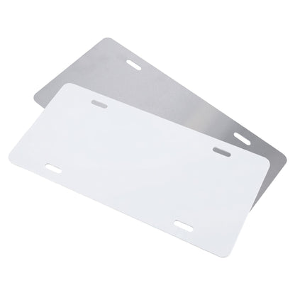 Rectangular Aluminium Blank License Plate - 30.5 x 15cm - White
