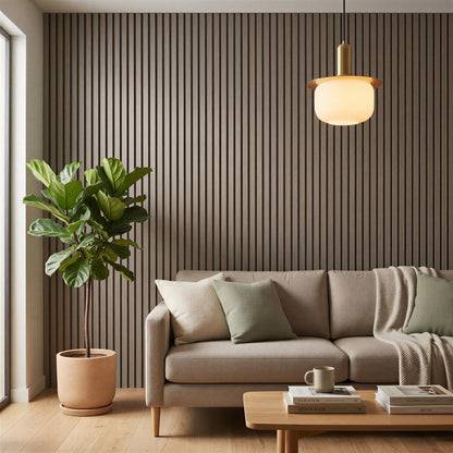 Wooden Acoustic Wall Panel - 120 x 60cm - Grey/Black