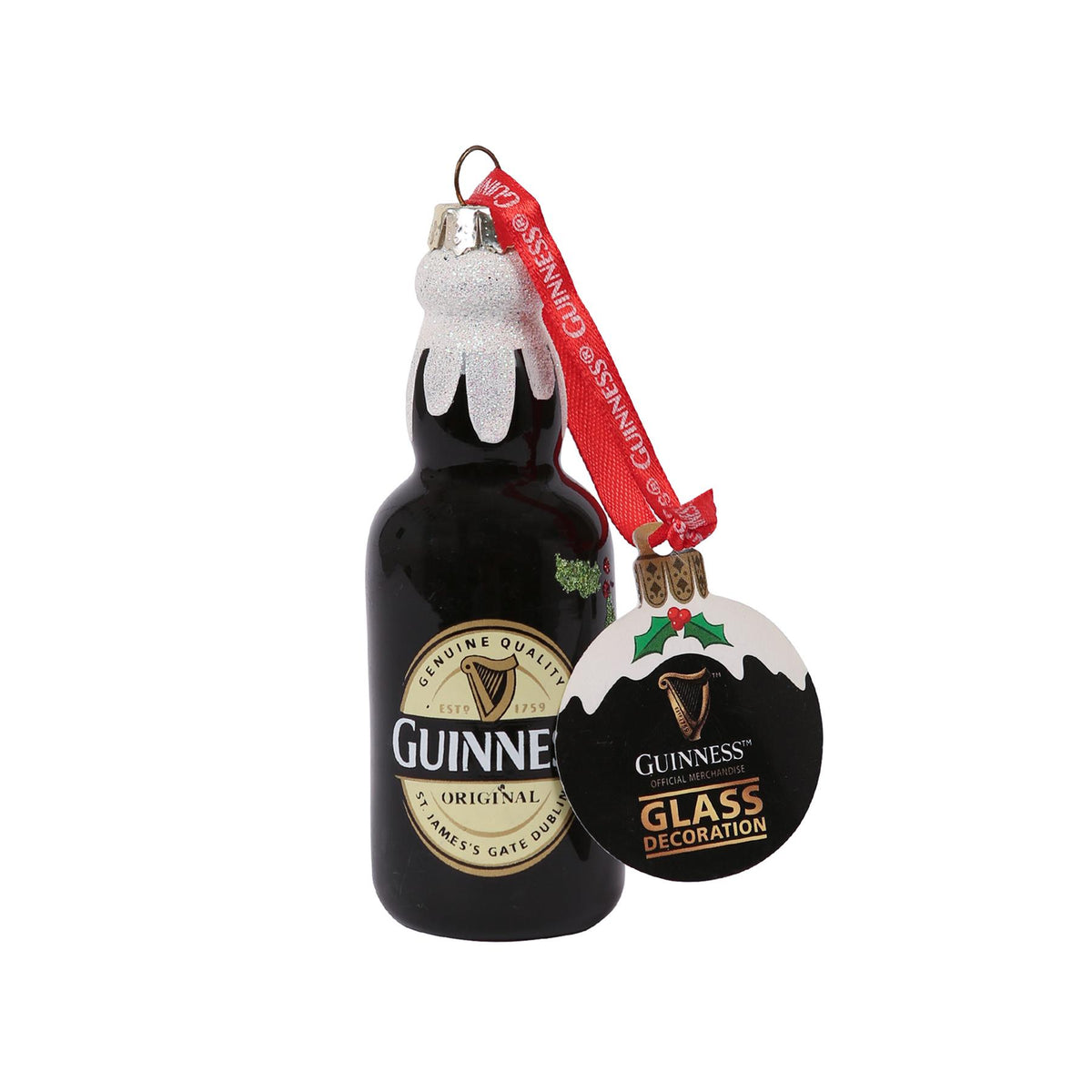 Guinness Label Bottle Christmas Tree Decoration - Black