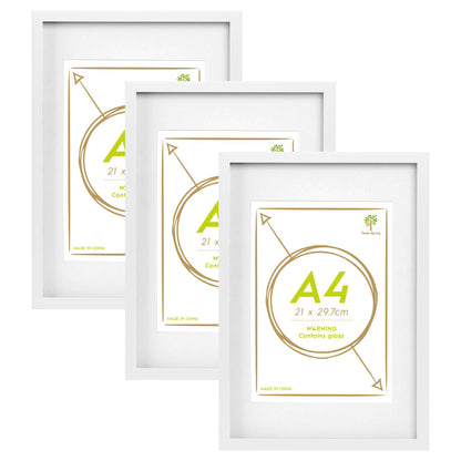 A3 (12" x 17") Photo Frames with A4 Mounts - White - Pack of 3