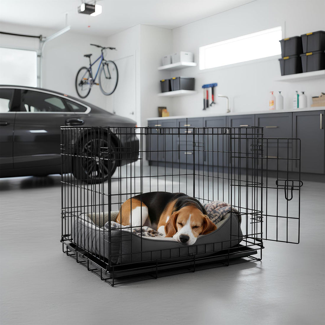 2 Door Metal Dog Crate with Removable Tray - Medium