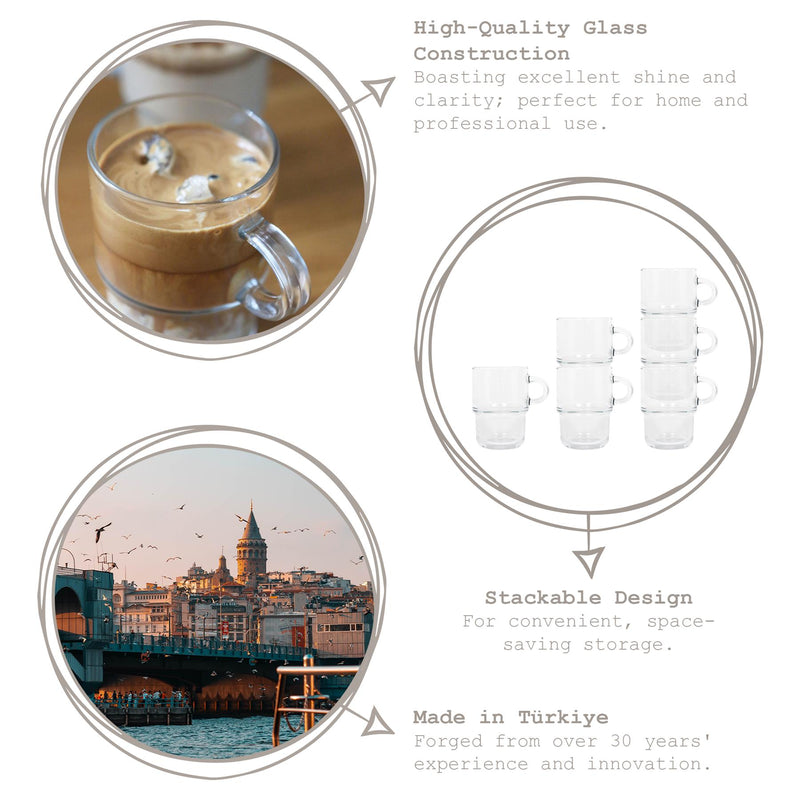 270ml Cozy Stacking Glass Coffee Cup - By LAV