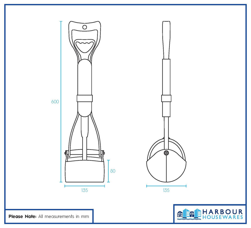 Long Handle Pooper Scooper - 60cm - Blue