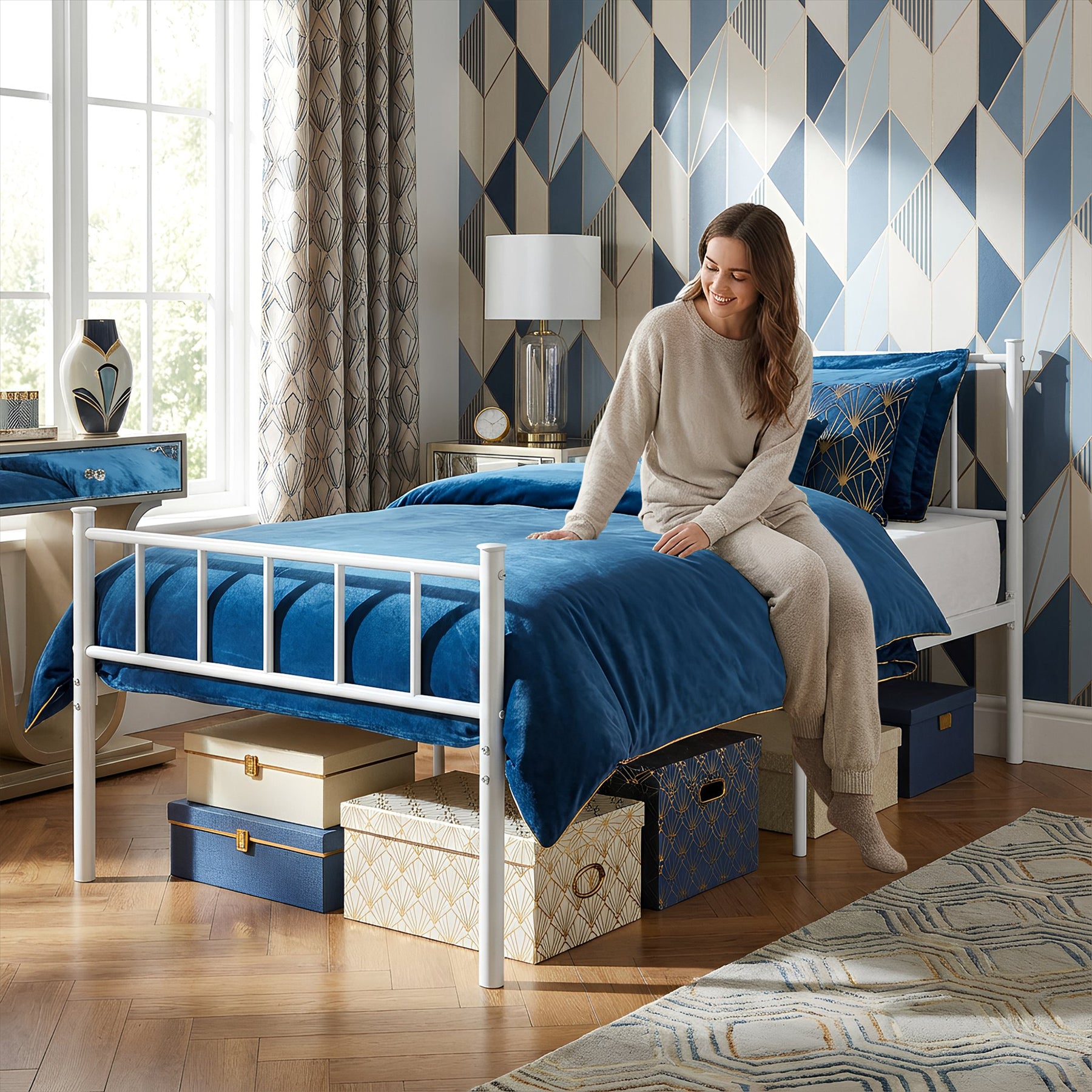 3ft Single Metal Bed Frame - White