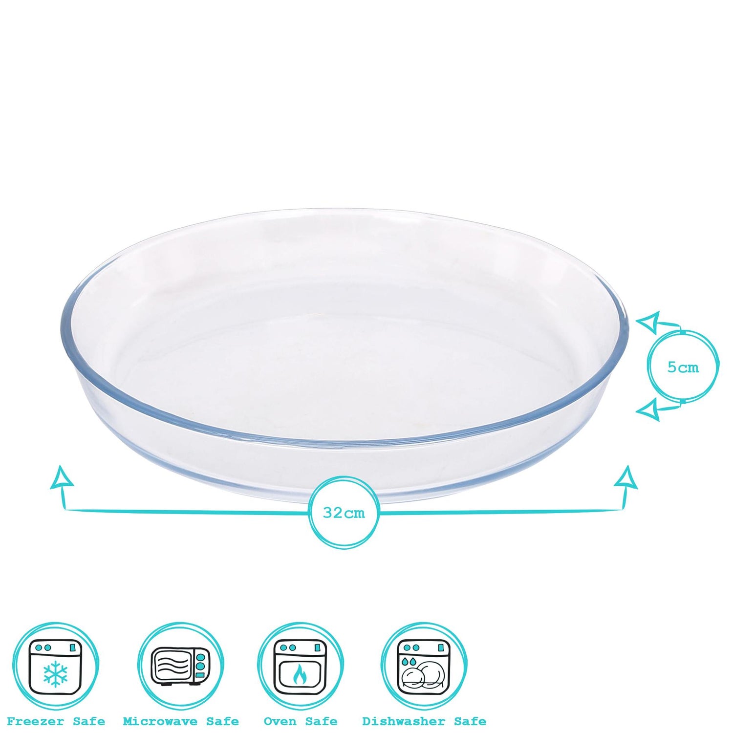 Round Glass Oven Dish - 32cm x 32cm
