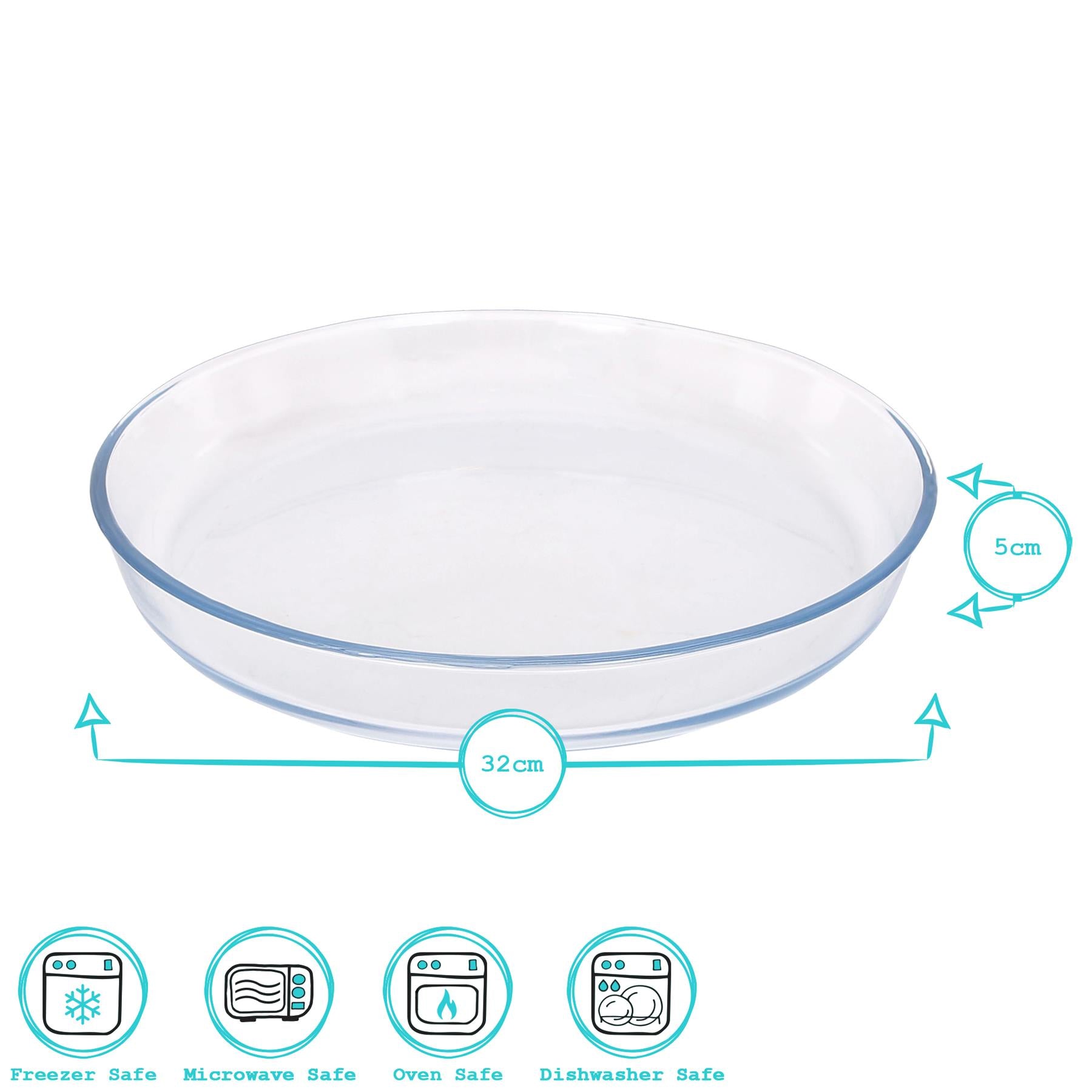 Round Glass Oven Dish - 32cm x 32cm