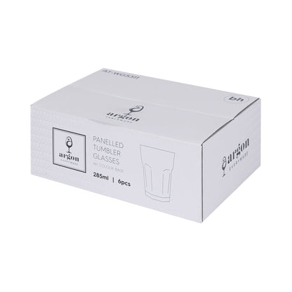285ml Panelled Glass Tumbler with Coloured Base