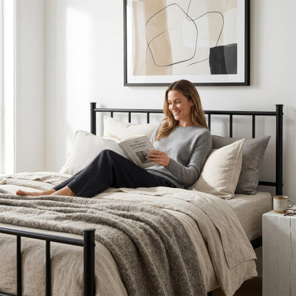 Double Metal Bed Frame - 4ft 6" - Black