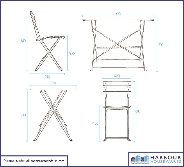 5 Piece Sussex Folding Patio Bistro Set - Blue