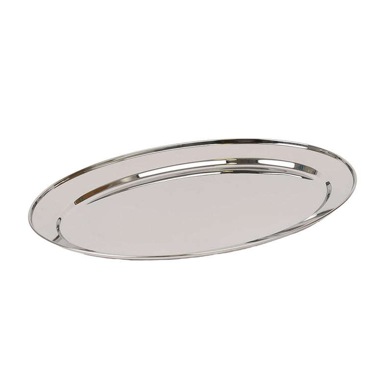 40cm x 27cm Oval Stainless Steel Serving Platter - By Argon Tableware