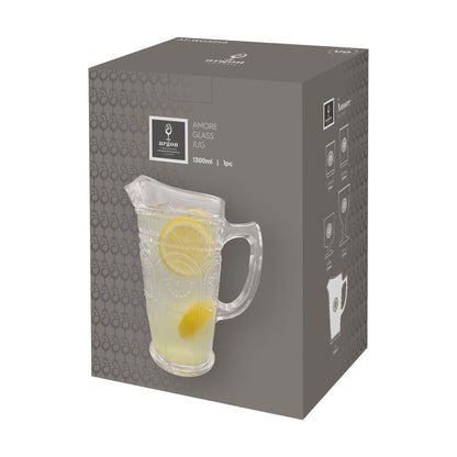 1.3L Amore Ribbed Glass Water Jug