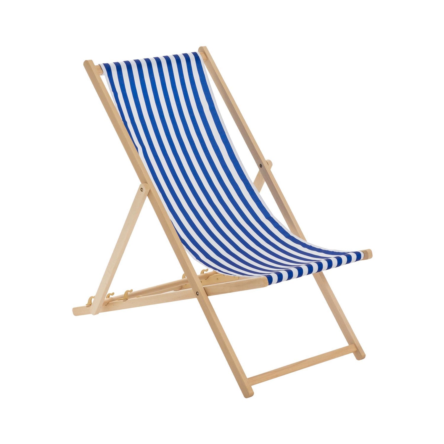 Harbour Housewares Garden Deck Chair Beach Style - Blue/White