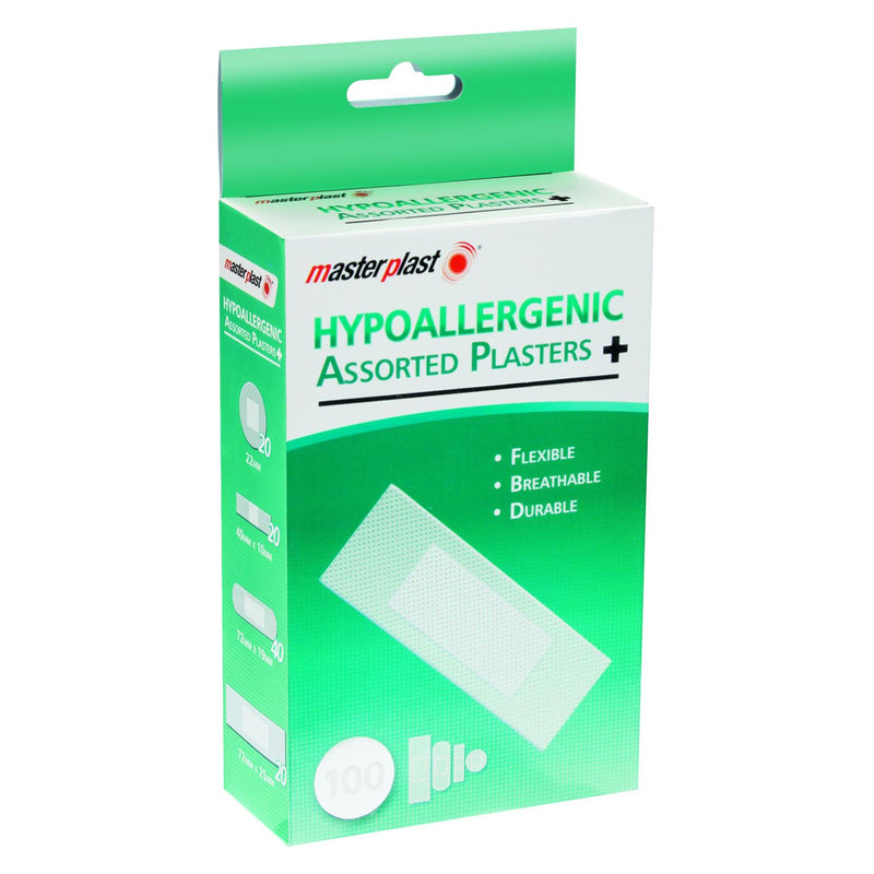 Assorted Hypoallergenic Plasters - Clear - Pack of 100 - By Masterplast