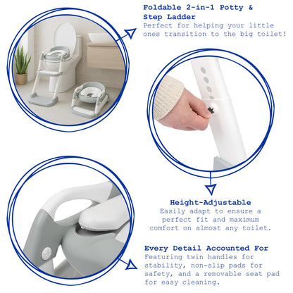 Adjustable 2-in-1 Potty Training Toilet Seat - White