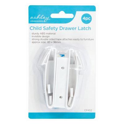 Child Safety Drawer Latches - Pack of 4 - By Ashley