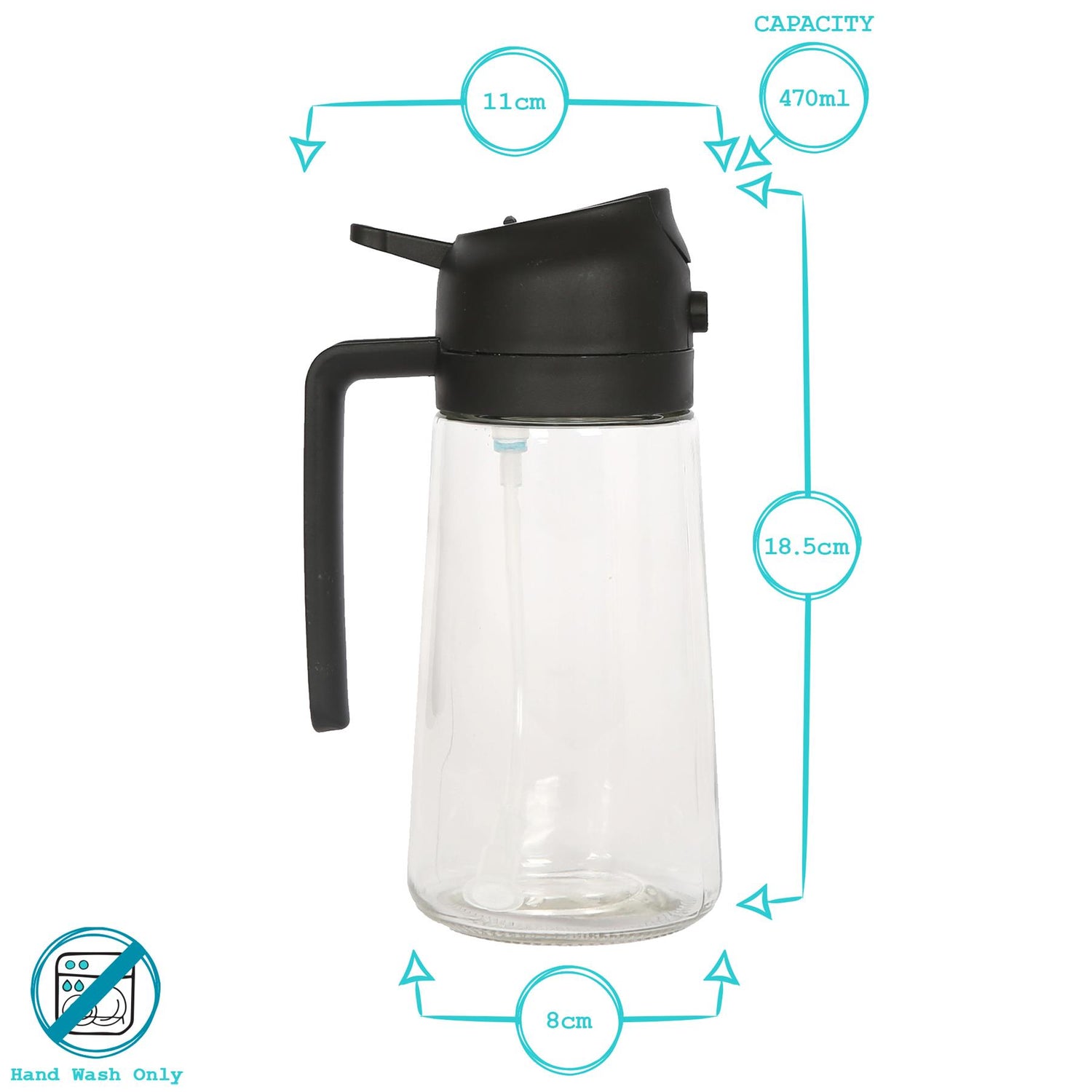 470ml 2-in-1 Glass Olive Oil Spray Bottle