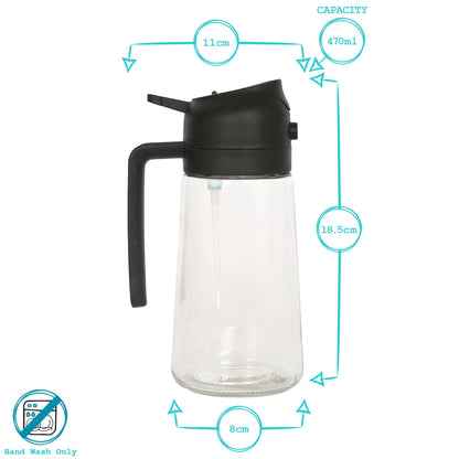 470ml 2-in-1 Glass Olive Oil Spray Bottle