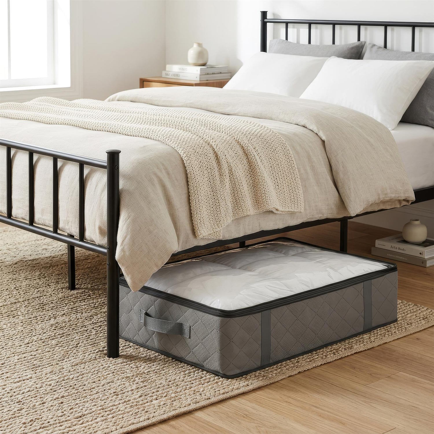 Double Metal Bed Frame - 4ft 6" - Black