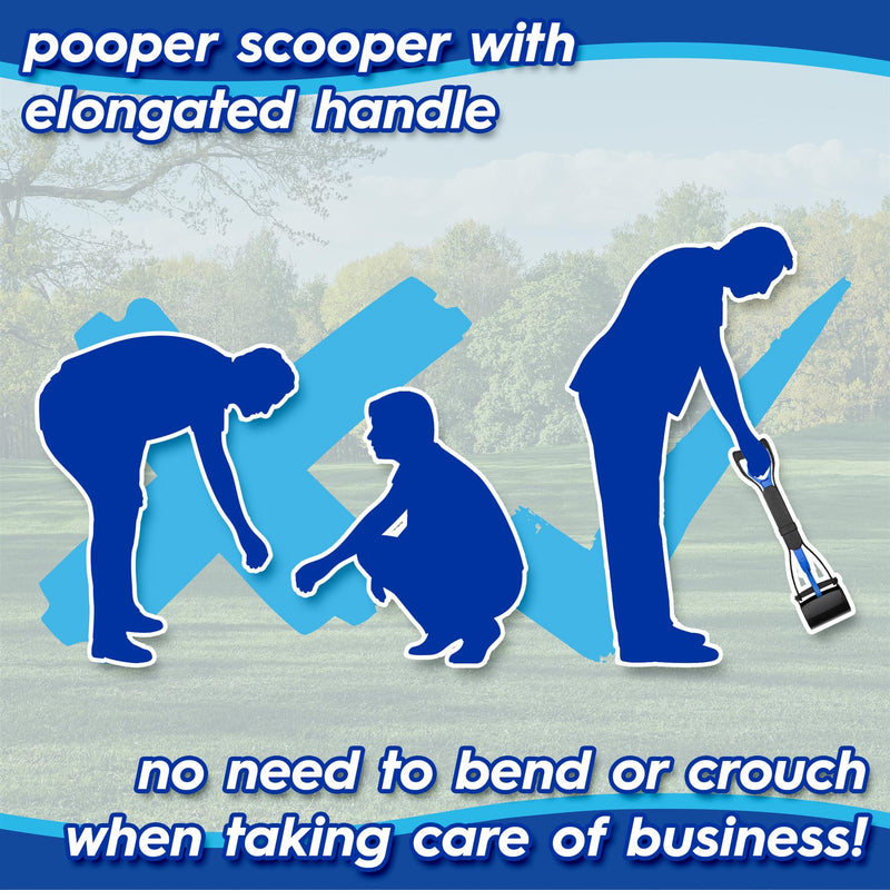 Long Handle Pooper Scooper - 60cm - Blue