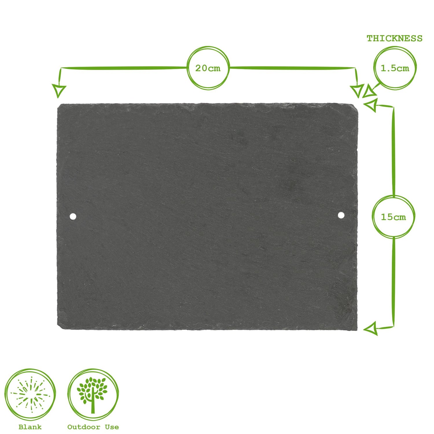 Rectangle Blank Slate House Sign - 20cm x 15cm