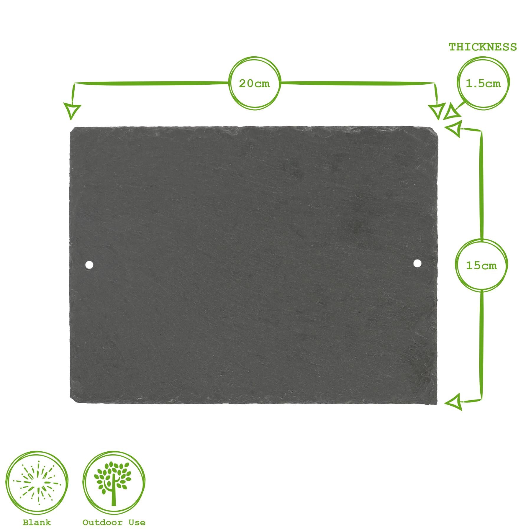 Rectangle Blank Slate House Sign - 20cm x 15cm