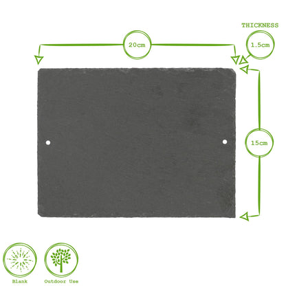 Rectangle Blank Slate House Sign - 20cm x 15cm