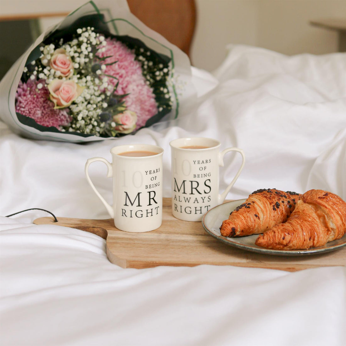 10th Anniversary New Bone China Mug Set - 300ml