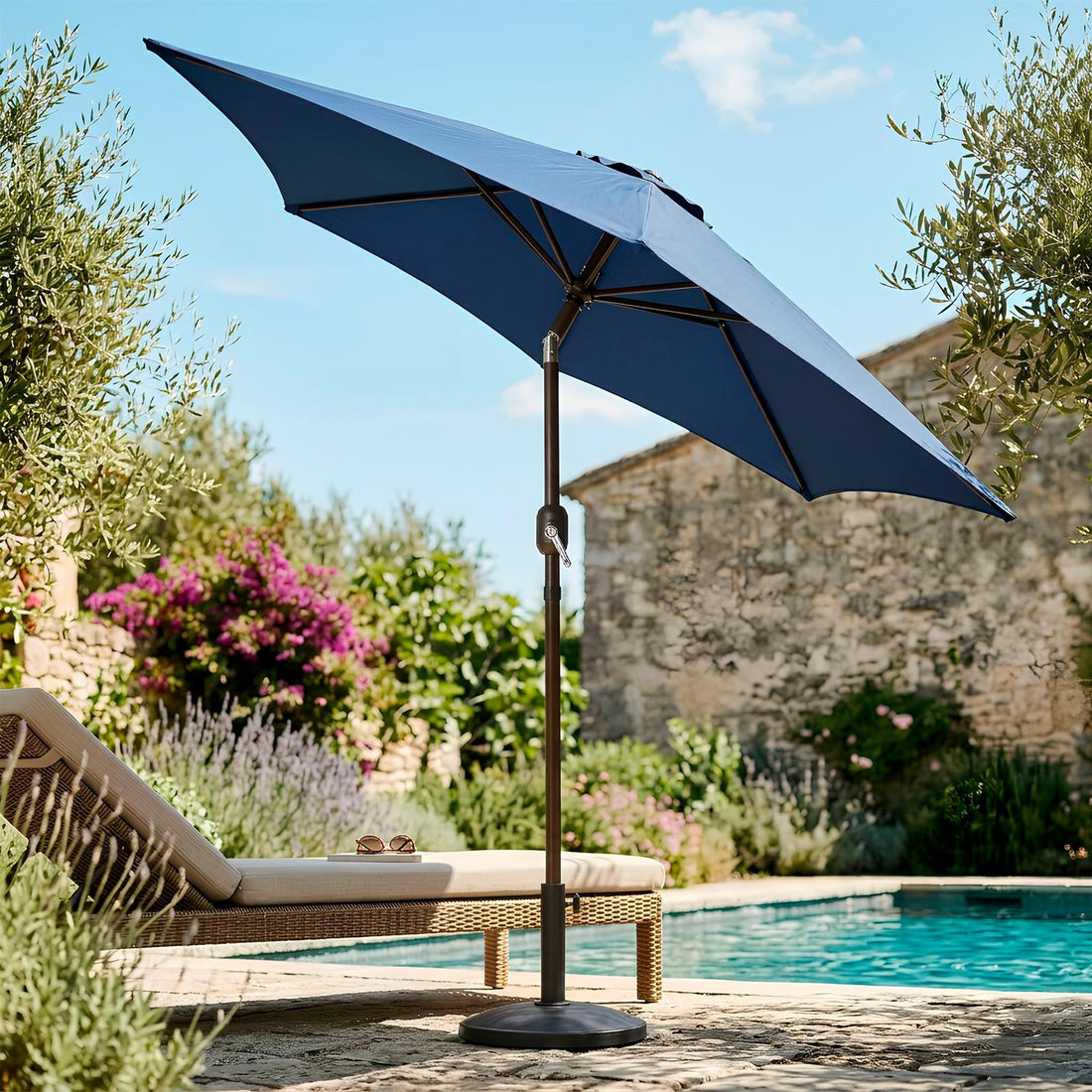 2.3M Tilting Garden Parasol - Navy