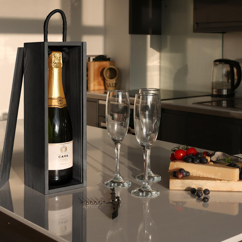 Single Bottle Wooden Champagne Wine Boxes - Pack of 30