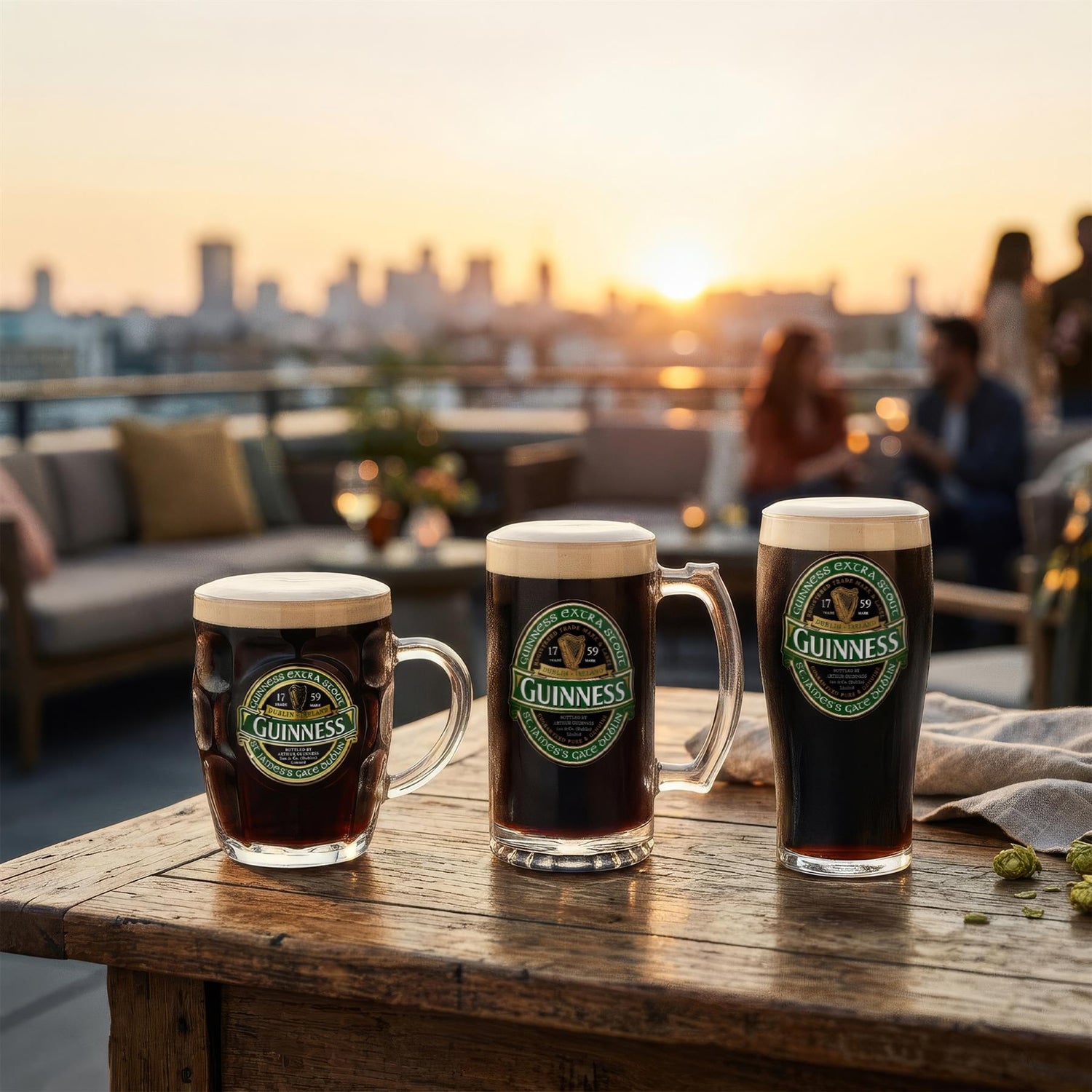 Guinness Ireland Dimpled Glass Tankard