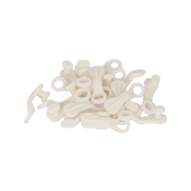 Plastic Glider Curtain Hooks - White - Pack of 40 - By Ashley