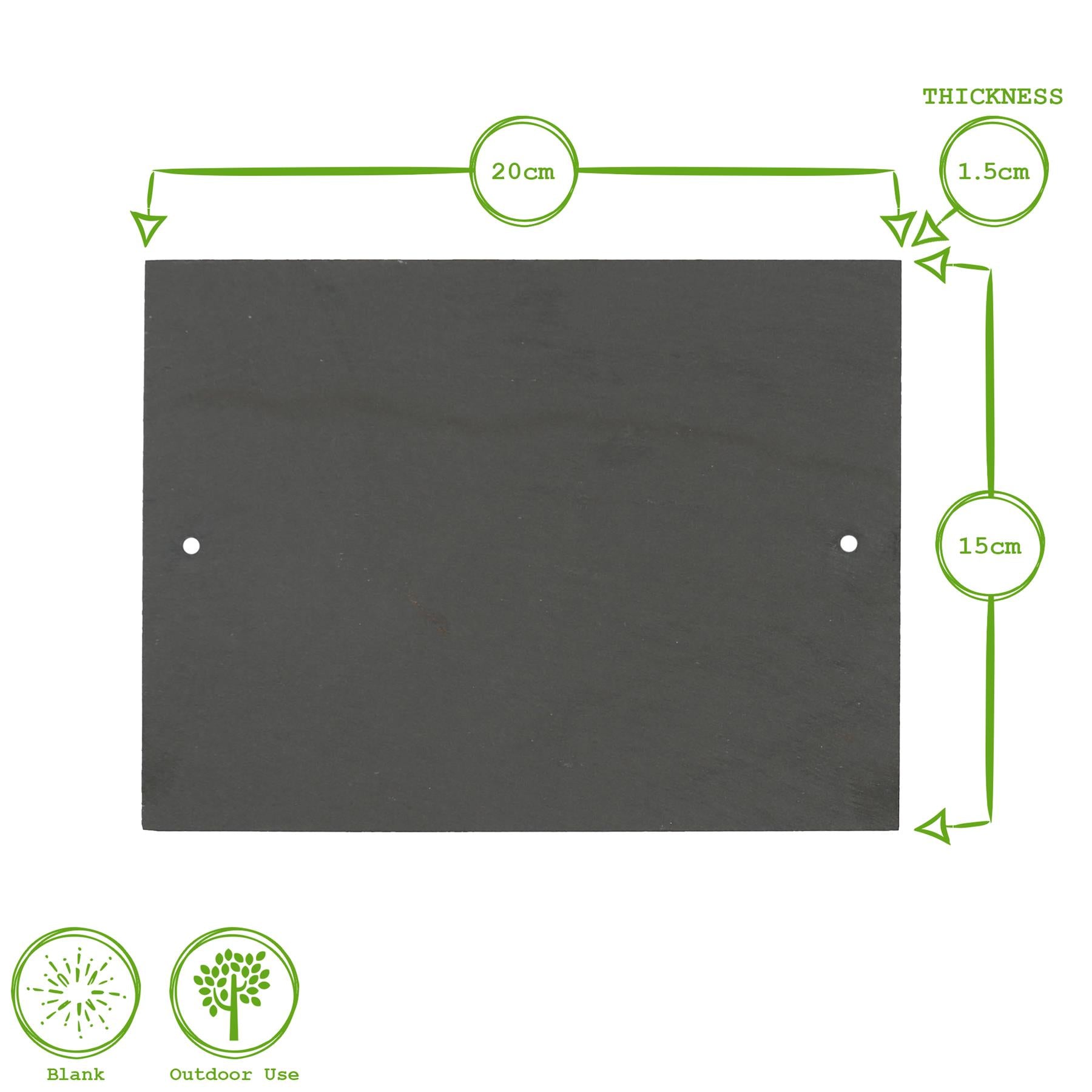 Linea Rectangle Blank Slate House Sign - 20cm x 15cm