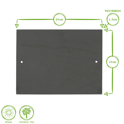 Linea Rectangle Blank Slate House Sign - 20cm x 15cm