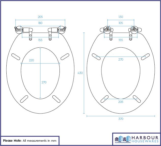 Wooden Soft Close Toilet Seat - Blue/Gold