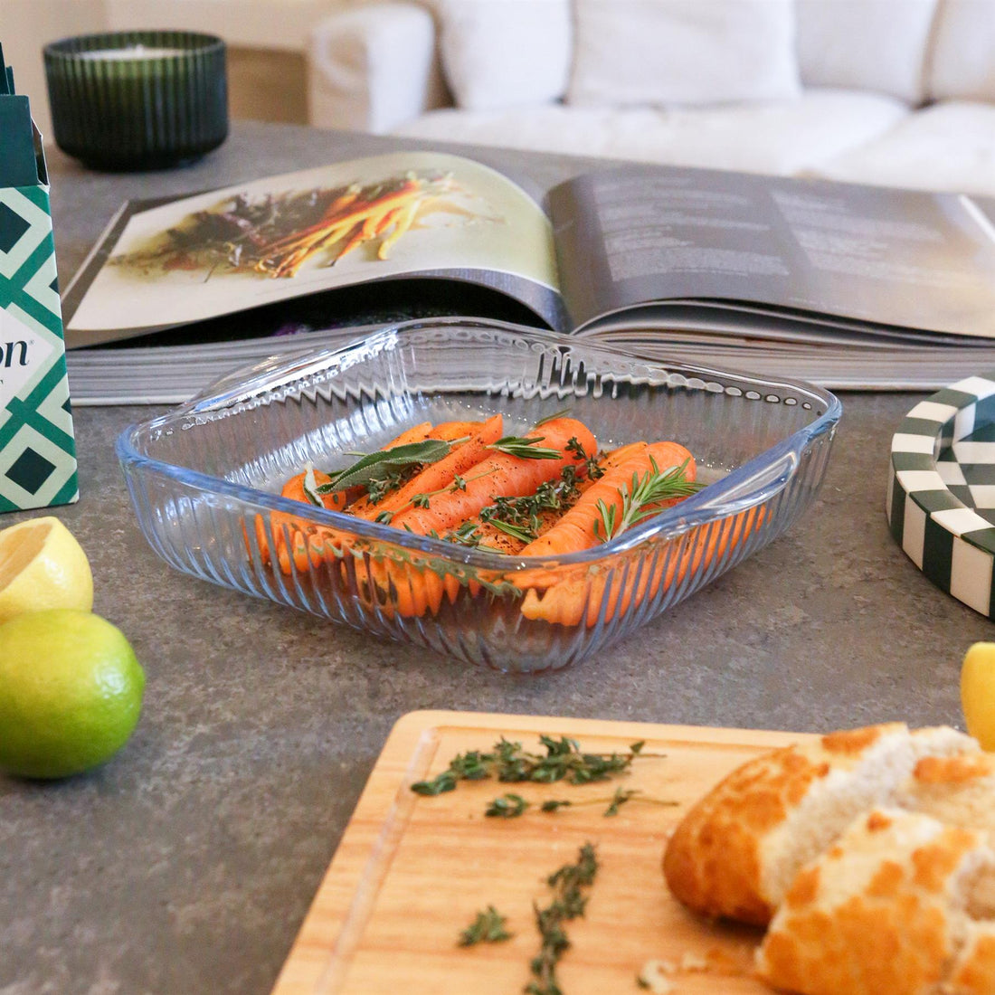 Optical Square Glass Oven Dish - 24cm x 21cm