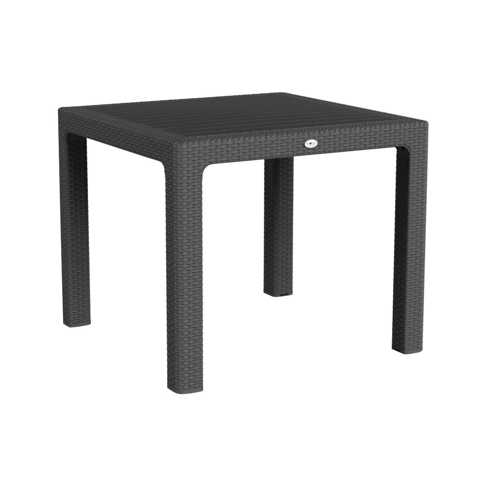 Noble Square Rattan Effect Garden Dining Table - 90cm x 90cm - Anthracite