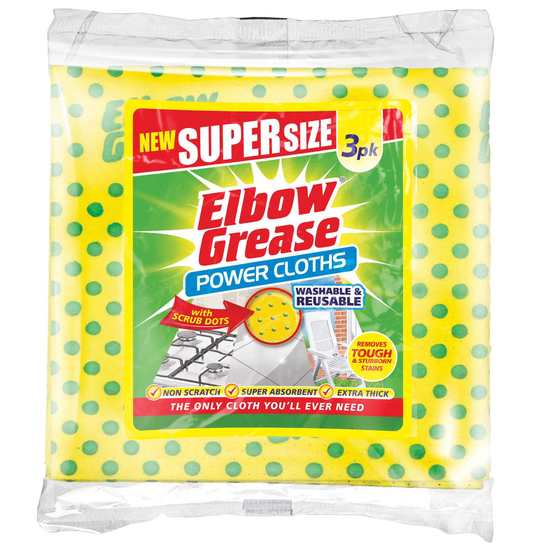 Supersize Microfibre Cleaning Cloths - Yellow - Pack of 3 - By Elbow Grease