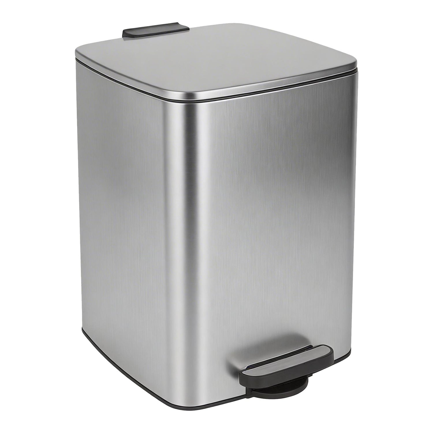 20L Square Stainless Steel Kitchen Pedal Bin - Brushed