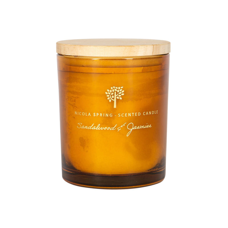 130g Sandalwood & Jasmine Soy Wax Scented Candle - by Nicola Spring
