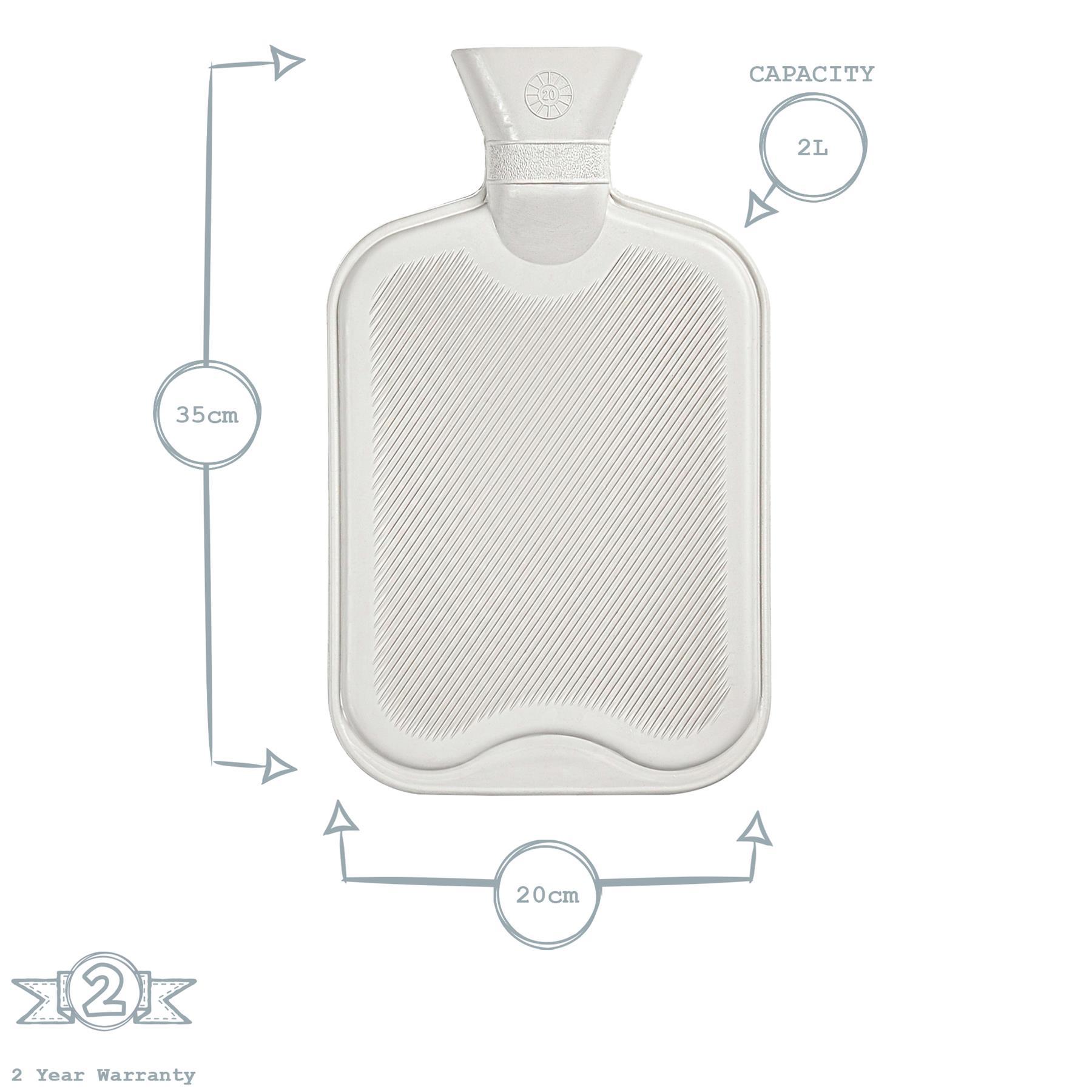 Harbour Housewares Hot Water Bottle - 2 Litres - Cream