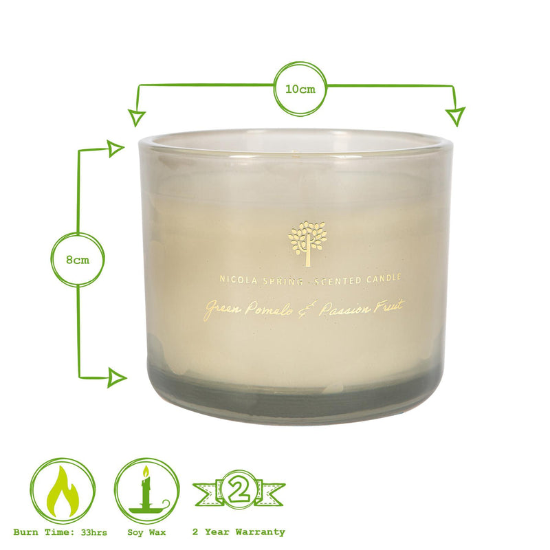 300g Green Pomelo & Passion Fruit Soy Wax Scented Candle - By Nicola Spring