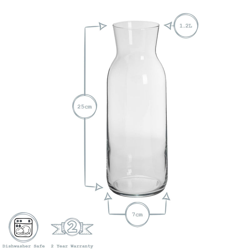 Argon Tableware Brocca Glass Water Carafe with Lid 1.2L Product Dimensions